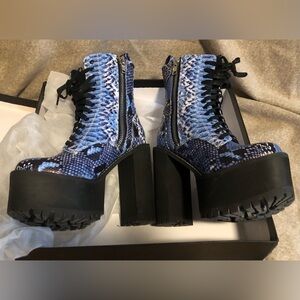 Blue/Purple Snakeskin Stompy Boots